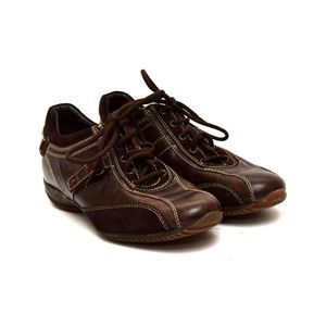 Geox Respira Sneaker Comfort Shoes Lace Up Brown